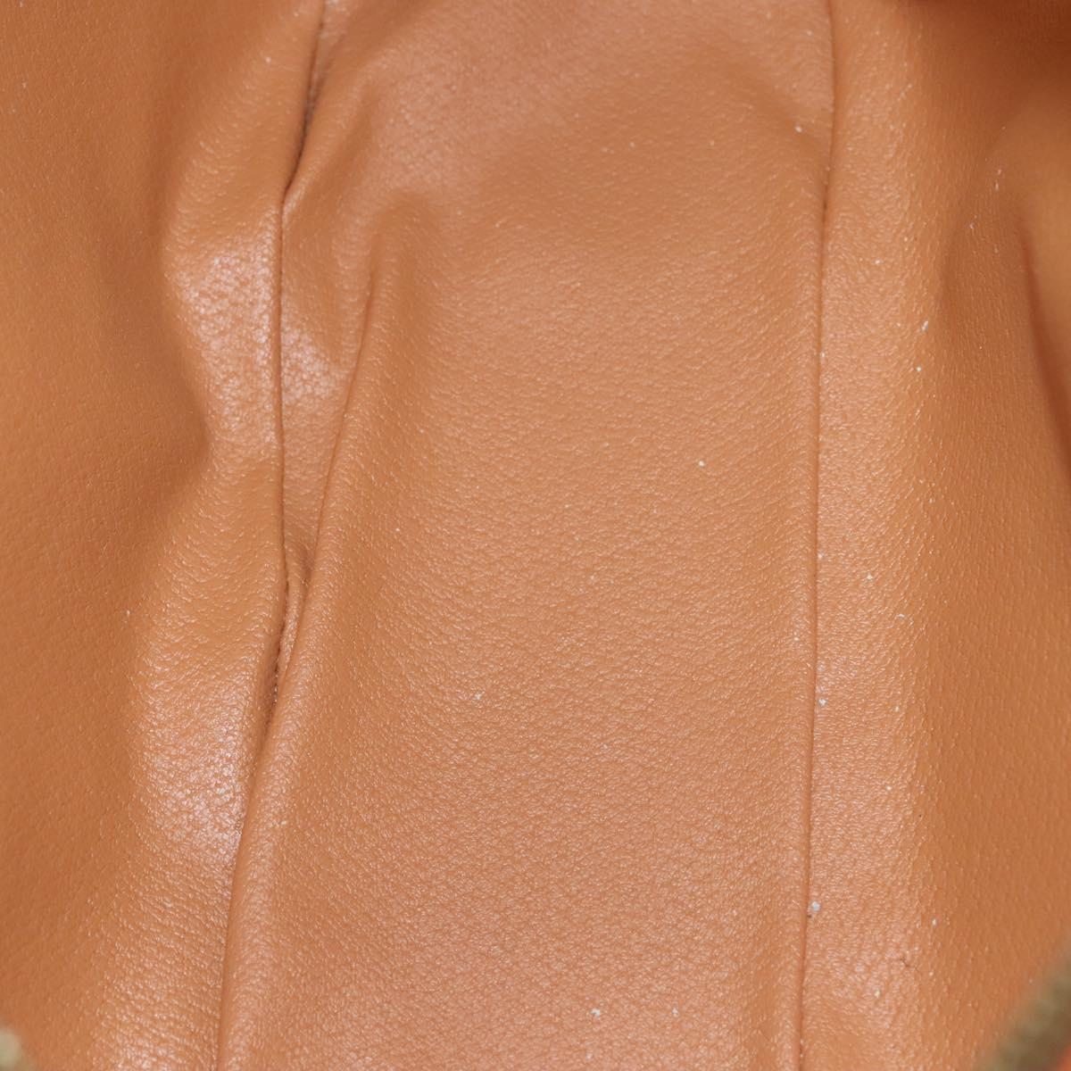 CELINE Macadam Canvas Hand Bag PVC Leather Brown Gold Auth 121455