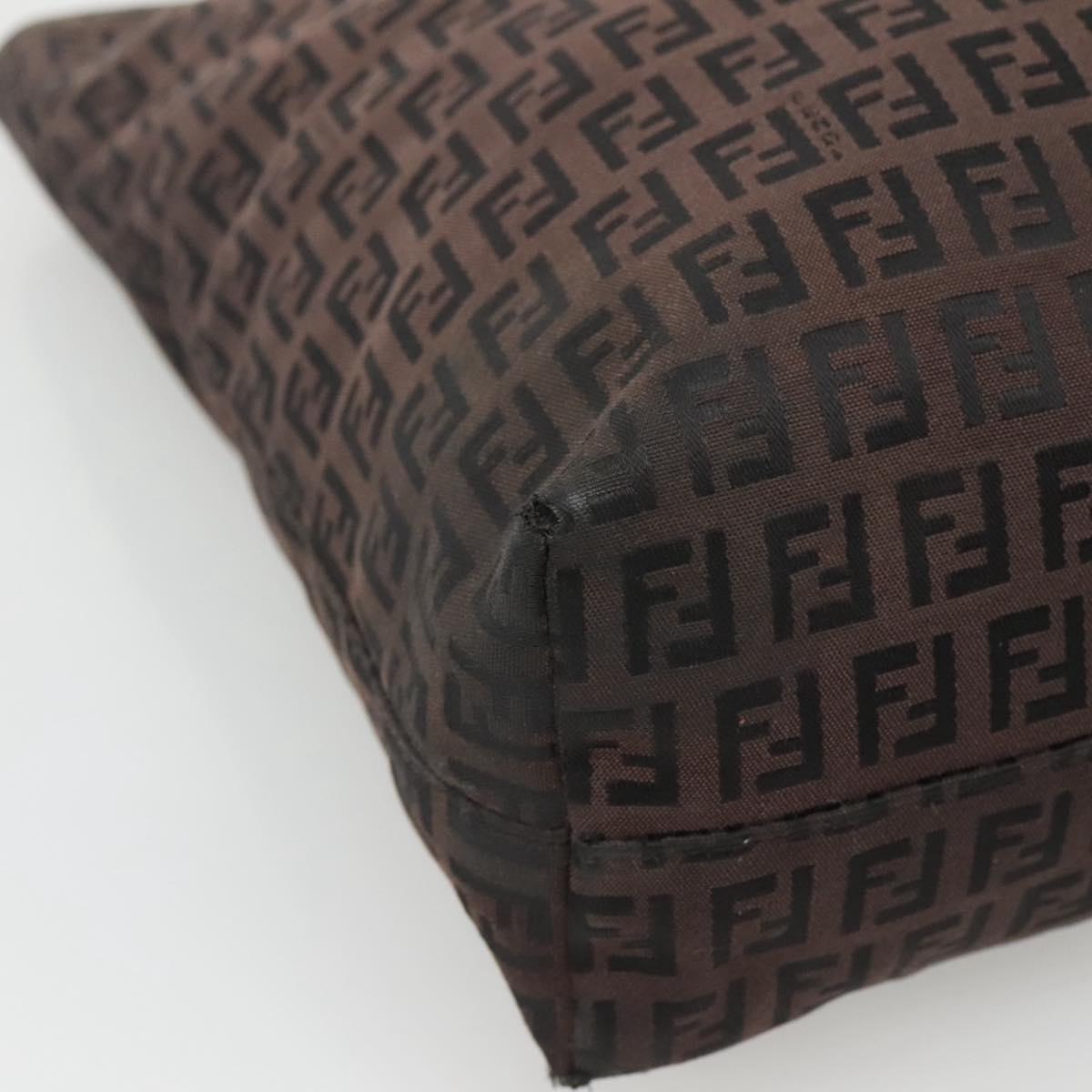 FENDI Zucchino Canvas Tote Bag Brown Auth 121457