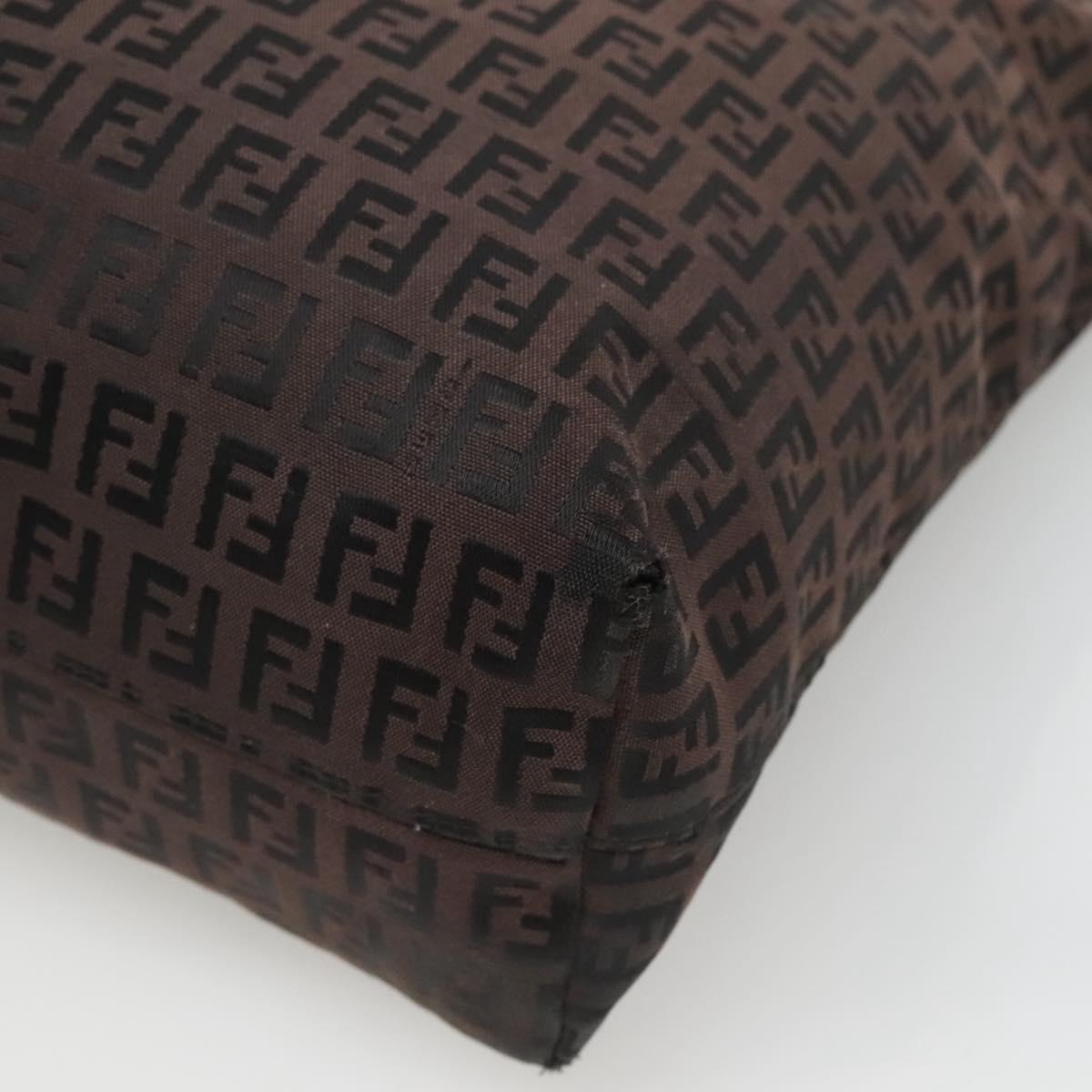 FENDI Zucchino Canvas Tote Bag Brown Auth 121457