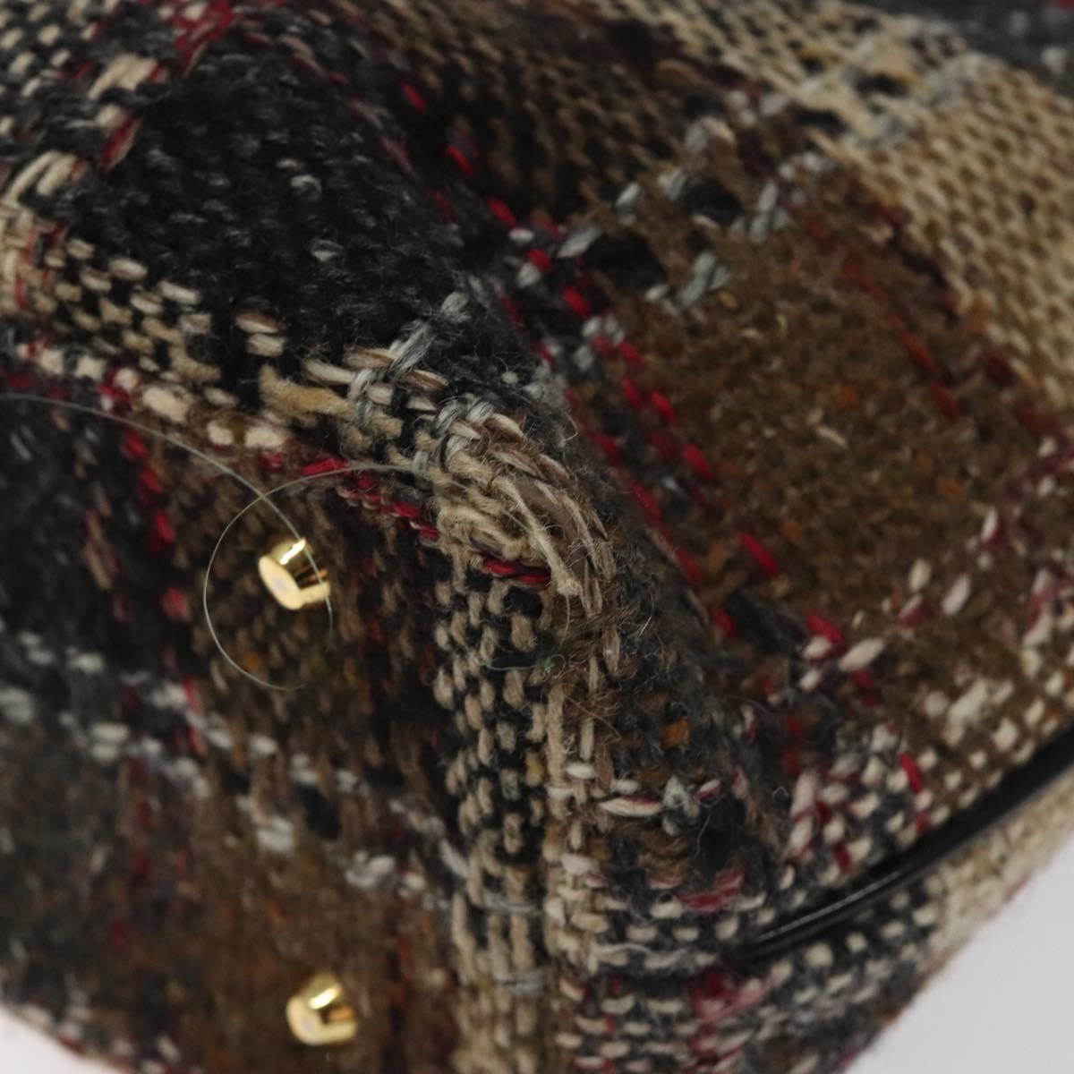 BURBERRY Nova Check Tote Bag Canvas Gold Brown Auth 121468