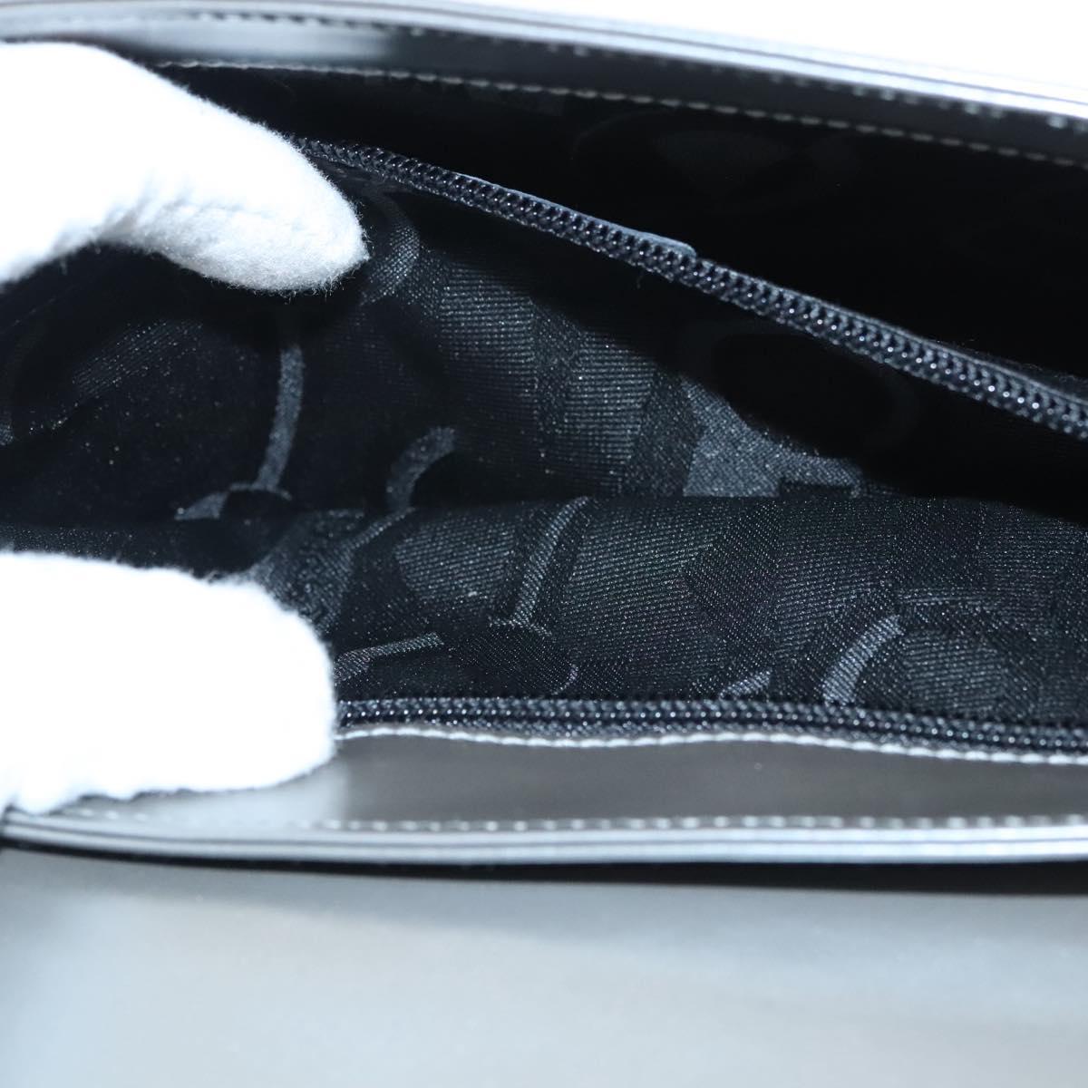 Salvatore Ferragamo Chain Shoulder Bag Patent leather Silver Auth 121470