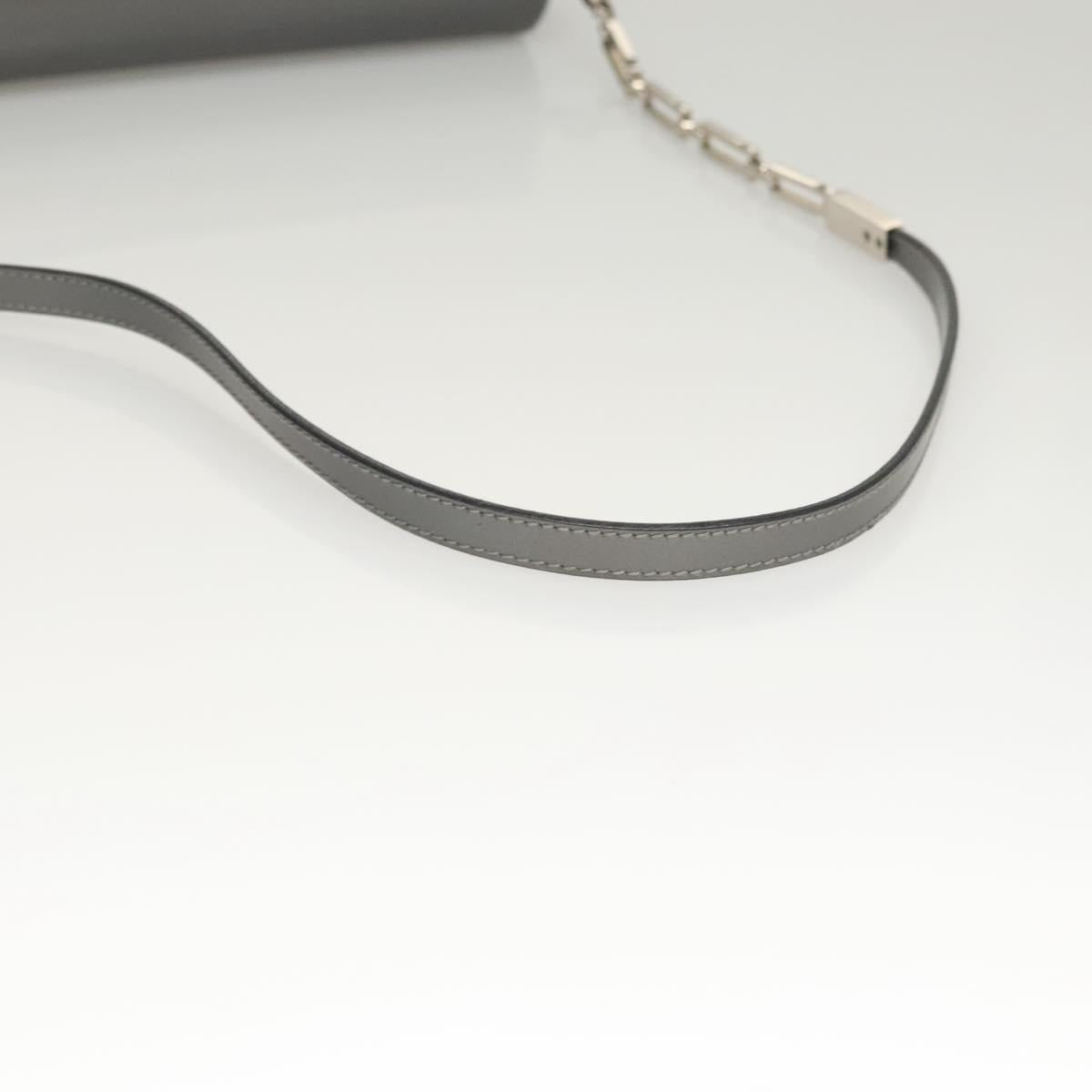 Salvatore Ferragamo Chain Shoulder Bag Patent leather Silver Auth 121470