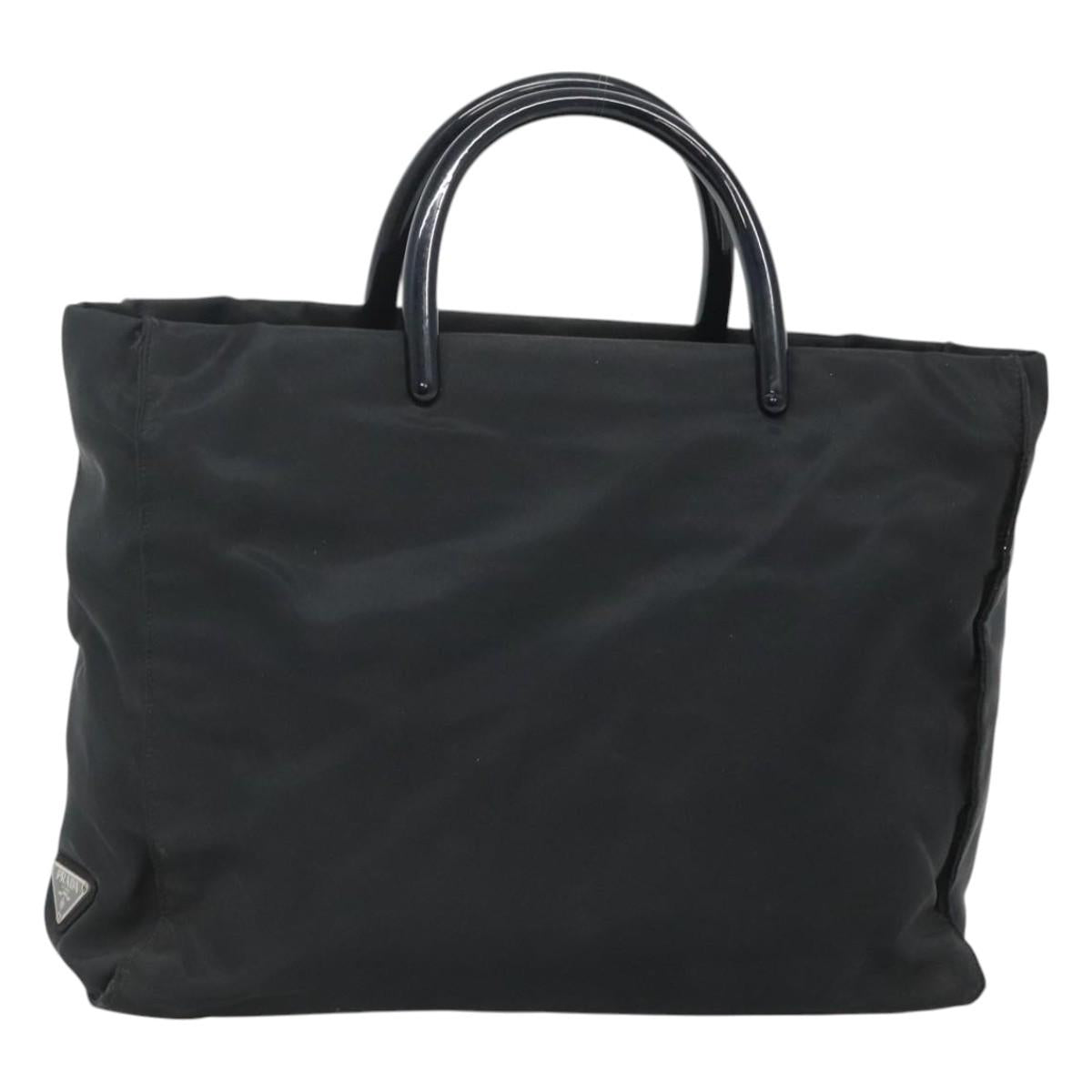 PRADA Hand Bag Nylon Black Auth 121473