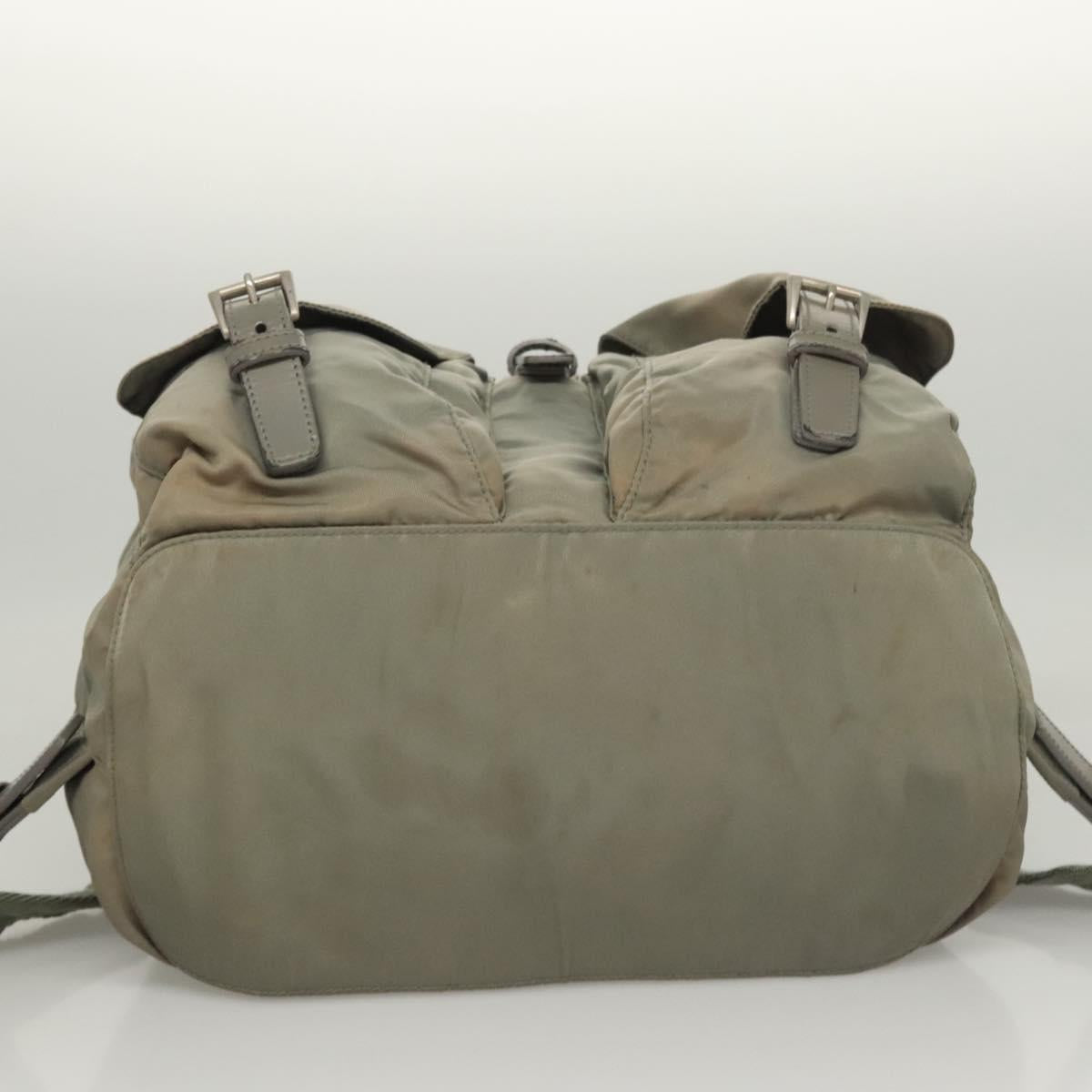 PRADA Backpack Nylon Green Auth 121476