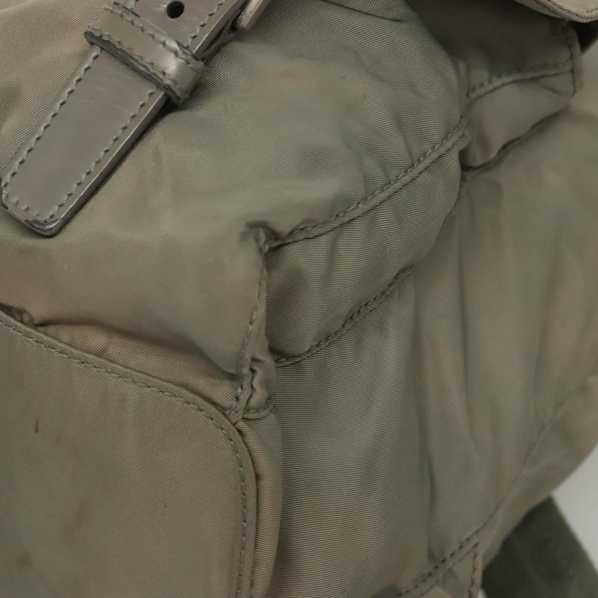 PRADA Backpack Nylon Green Auth 121476
