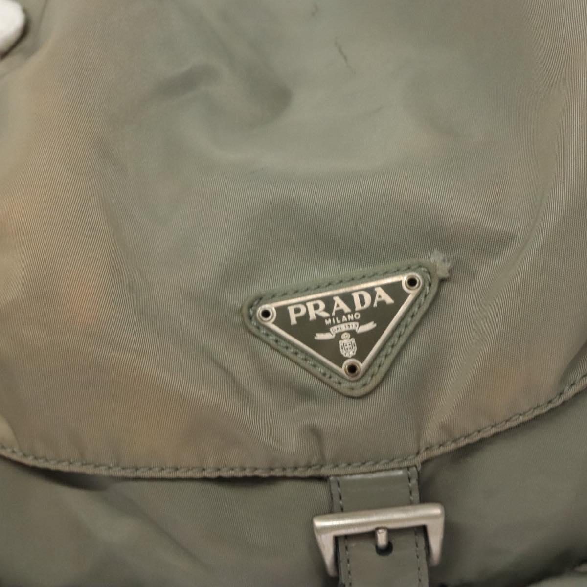 PRADA Backpack Nylon Green Auth 121476