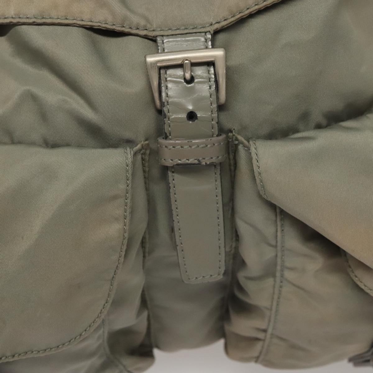 PRADA Backpack Nylon Green Auth 121476