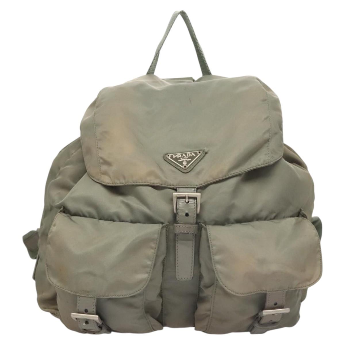 PRADA Backpack Nylon Green Auth 121476