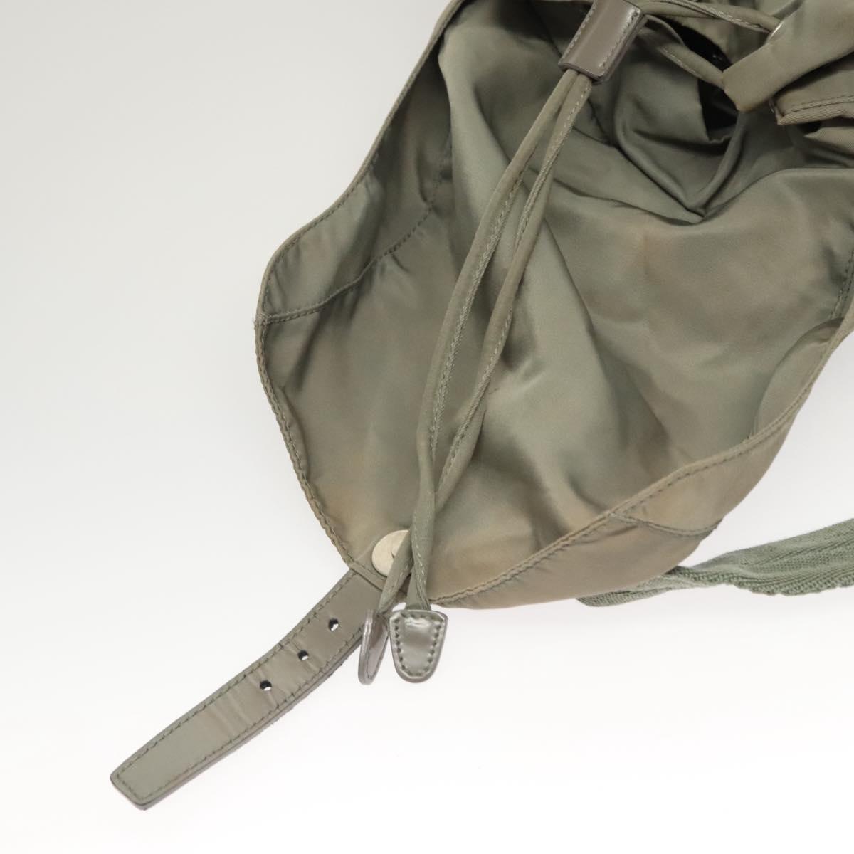 PRADA Backpack Nylon Green Auth 121476