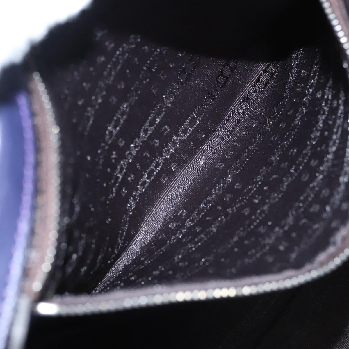 CELINE Shoulder Bag Leather Purple Silver Auth 121477