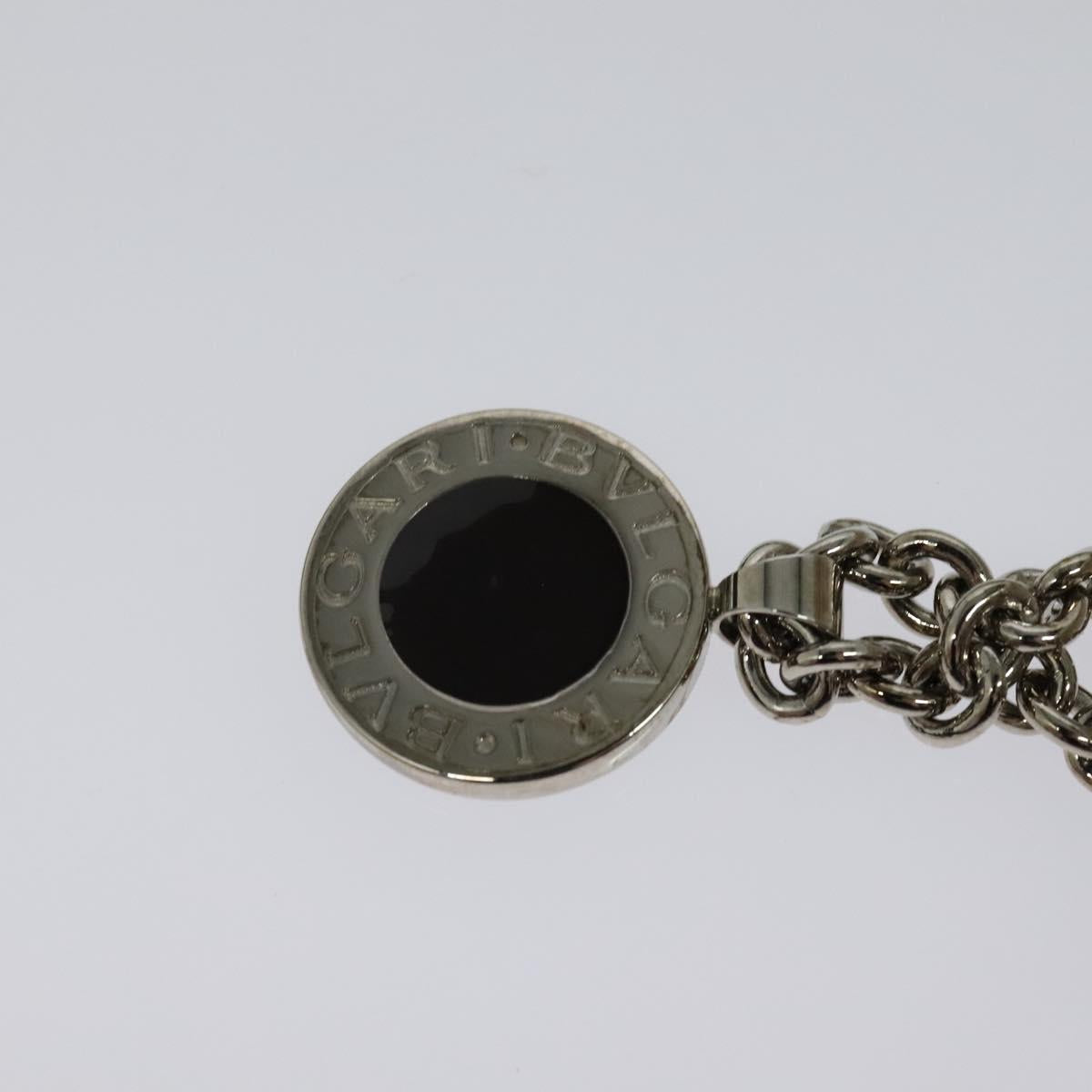 BVLGARI Shoulder Bag Canvas Ivory Silver Auth 121484