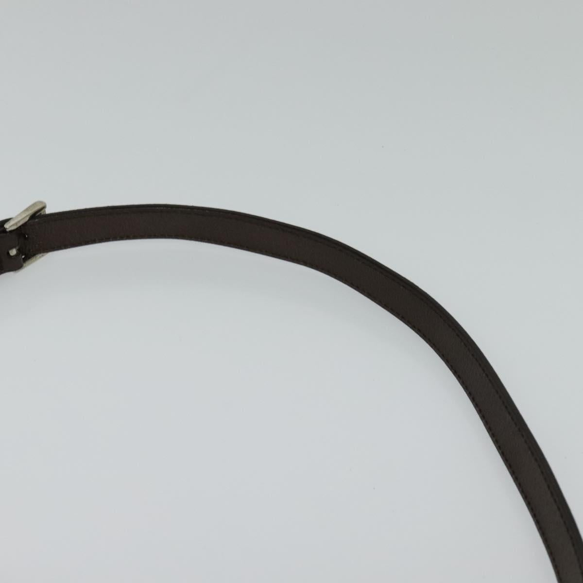 BVLGARI Shoulder Bag Canvas Ivory Silver Auth 121484