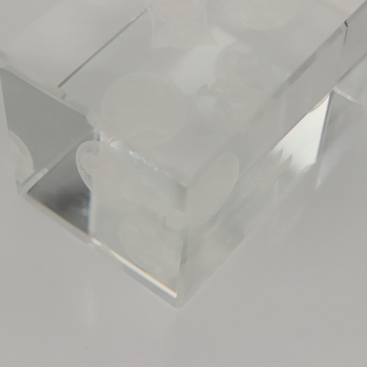 LOUIS VUITTON Paper Weight Glass Clear LV Auth 121487
