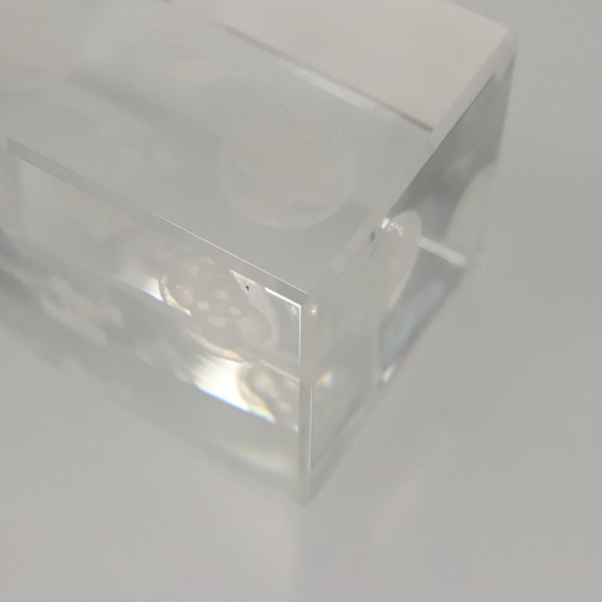 LOUIS VUITTON Paper Weight Glass Clear LV Auth 121487