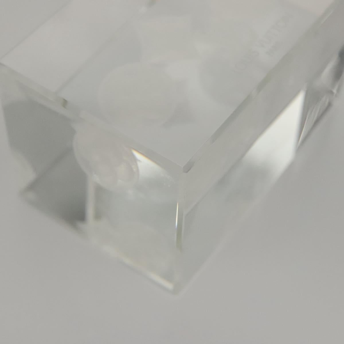 LOUIS VUITTON Paper Weight Glass Clear LV Auth 121487