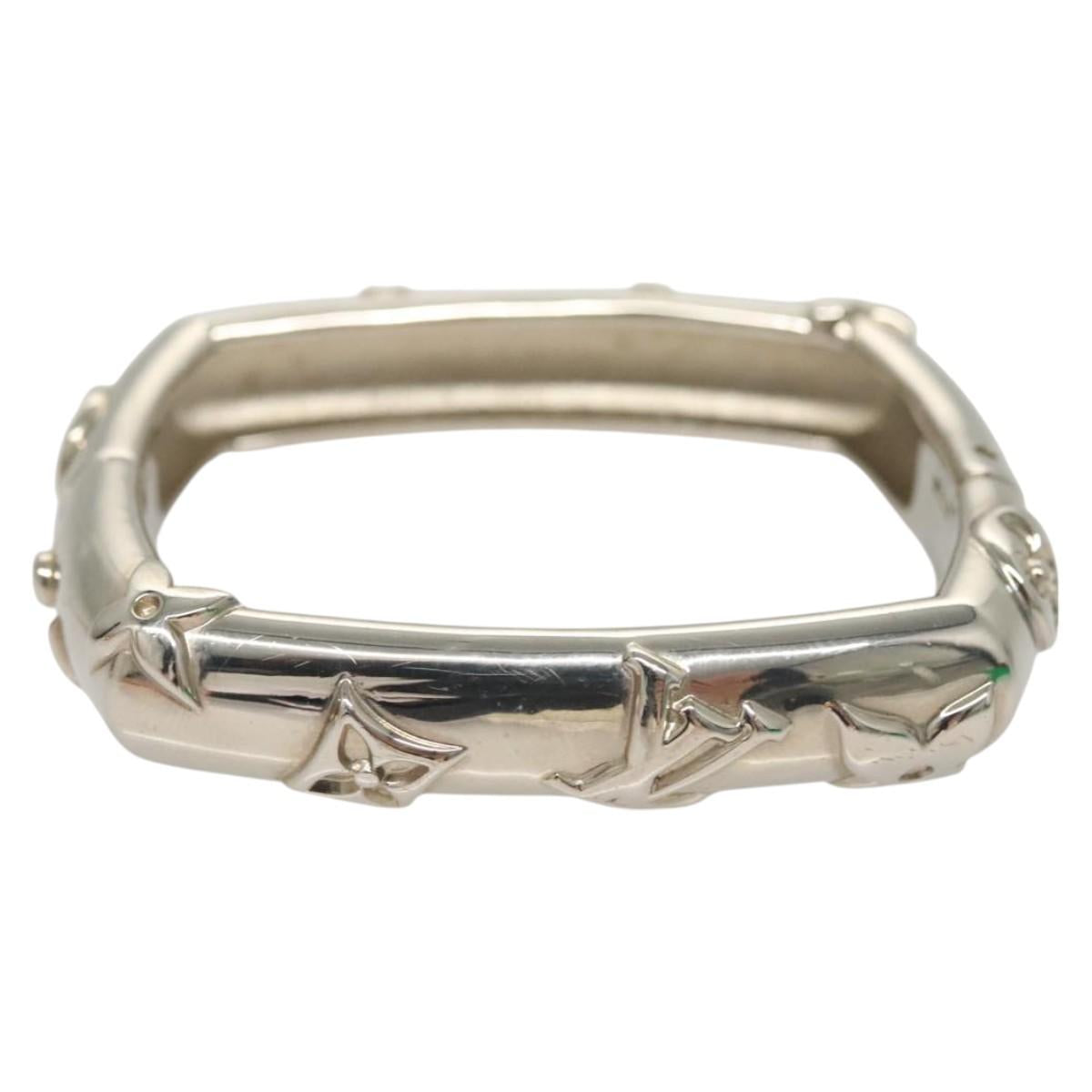 LOUIS VUITTON Bangle Bracelet Family metal Silver tone M63137 LV Auth 121493