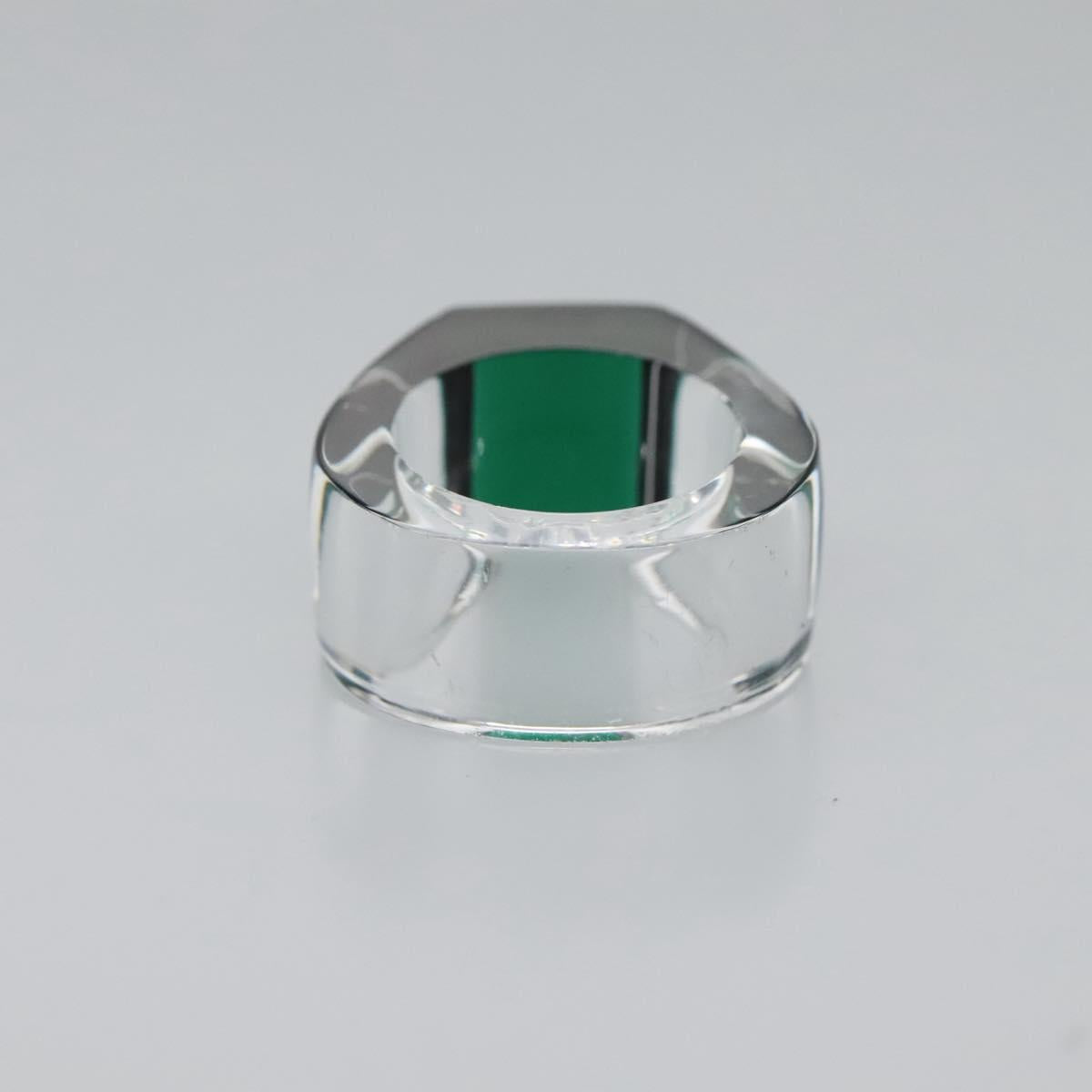 Baccarat Ring Glass 4Set Orange Green Auth 121496