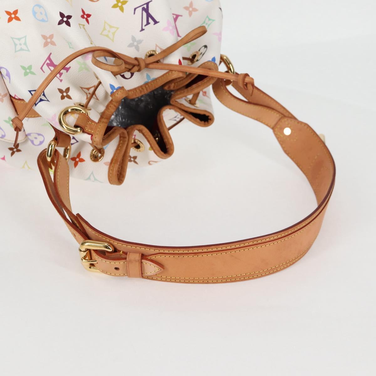 LOUIS VUITTON Monogram Multicolor Petit Noe Bag White M42229 LV Auth 121500AM
