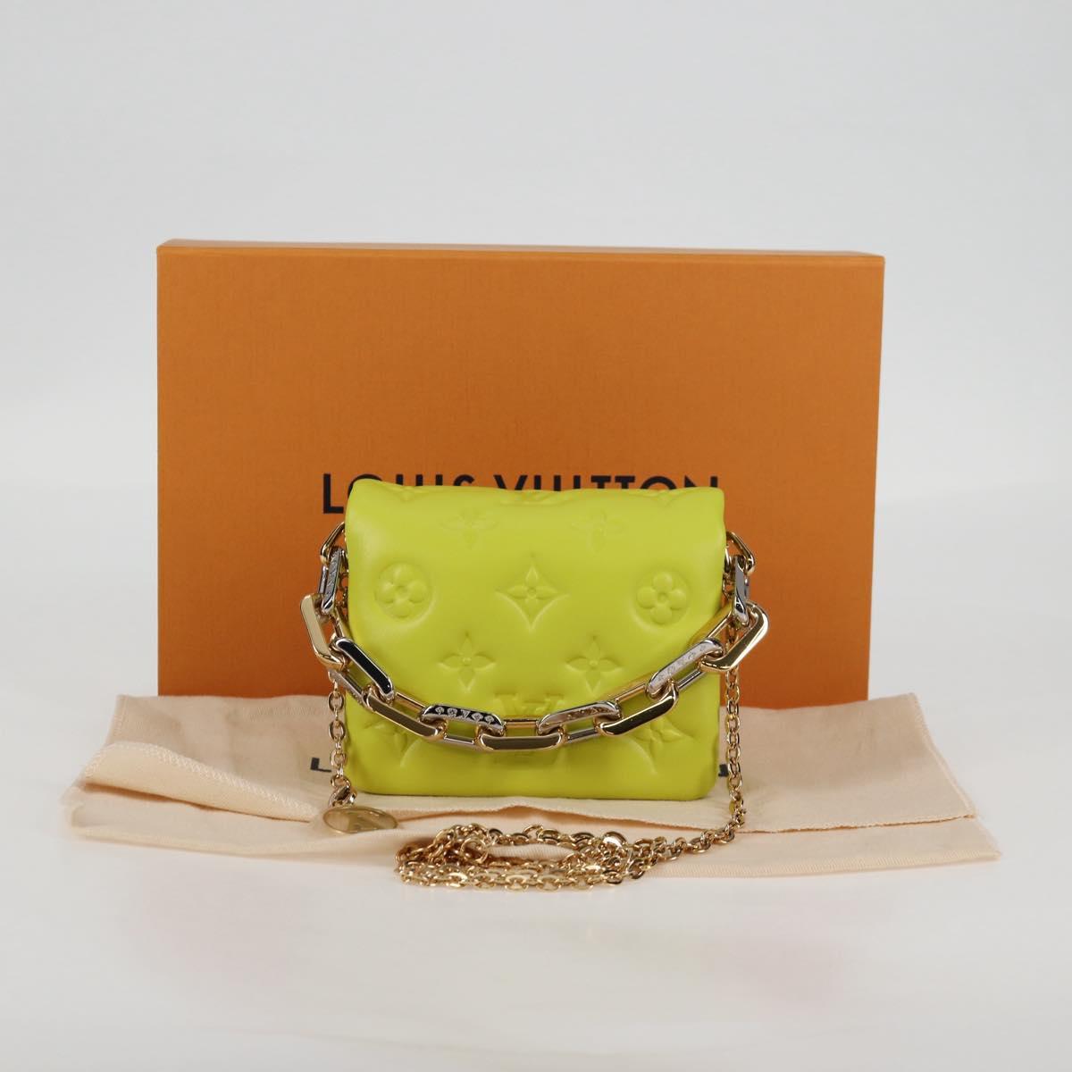 LOUIS VUITTON Monogram Emboss Coussin Belt Bag Bag Leather 2way LV Auth 121504SM