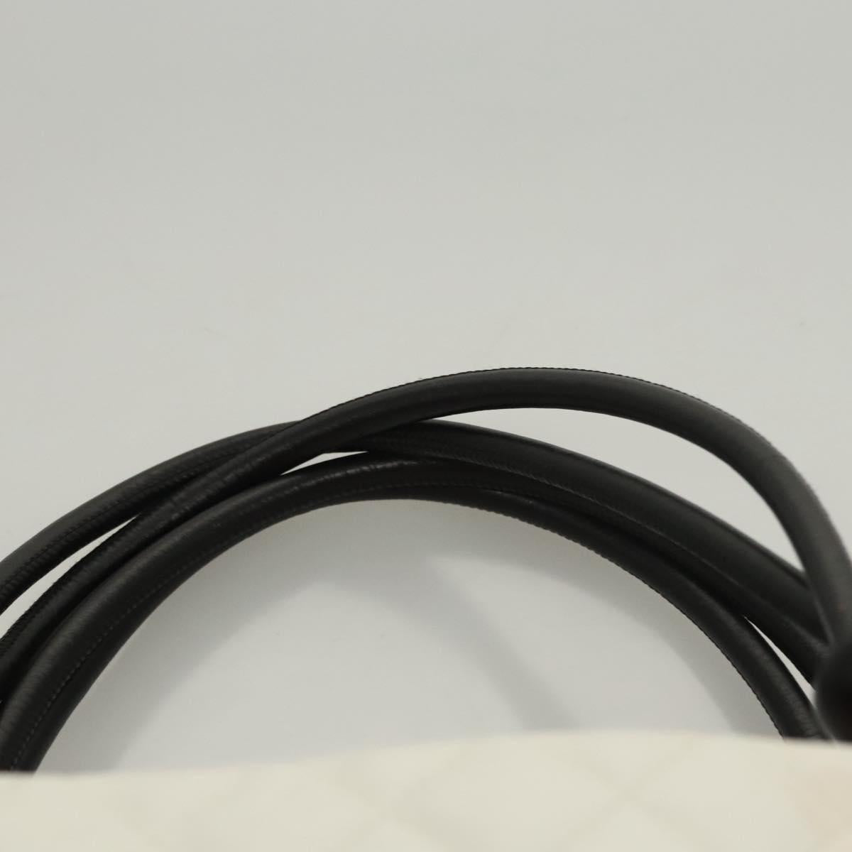 CHANEL Matelasse Cambon Line COCO Mark Tote Bag Lamb Skin White CC Auth 121507