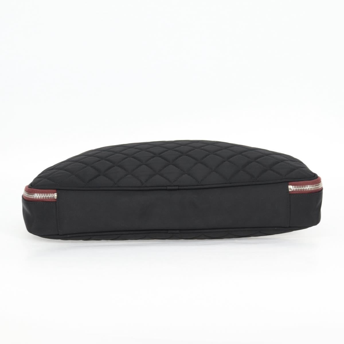 CHANEL Matelasse PC Case Nylon Black Silver CC Auth 121516M