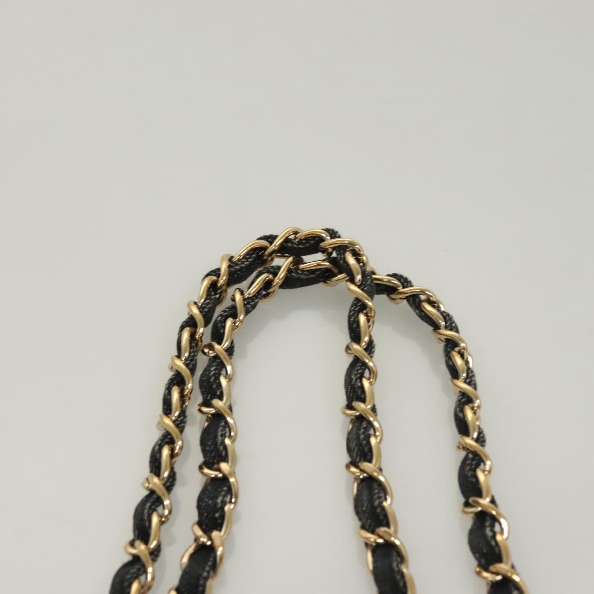 CHANEL Chain Shoulder Bag Denim Blue Gold CC Auth 121517V