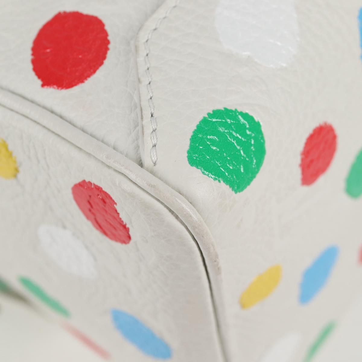 LOUIS VUITTON Monogram Yayoi Kusama Square bag Hand Bag White LV Auth 121522M