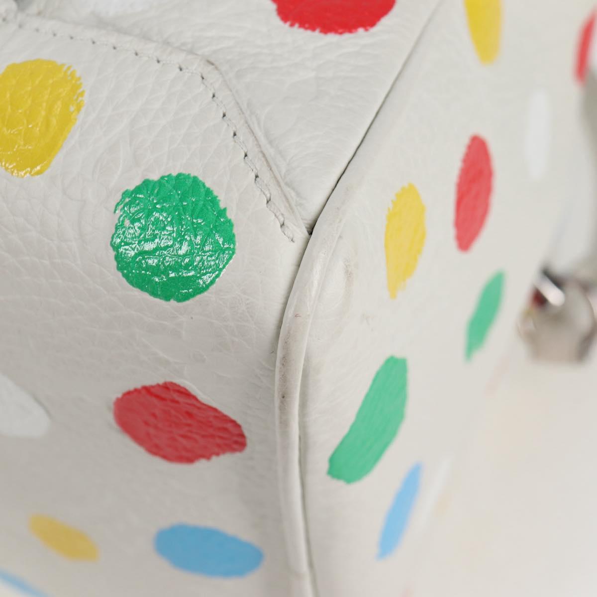 LOUIS VUITTON Monogram Yayoi Kusama Square bag Hand Bag White LV Auth 121522M