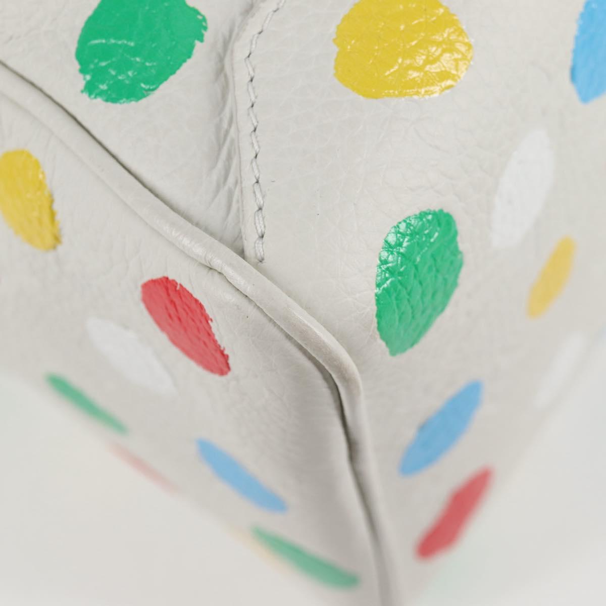 LOUIS VUITTON Monogram Yayoi Kusama Square bag Hand Bag White LV Auth 121522M