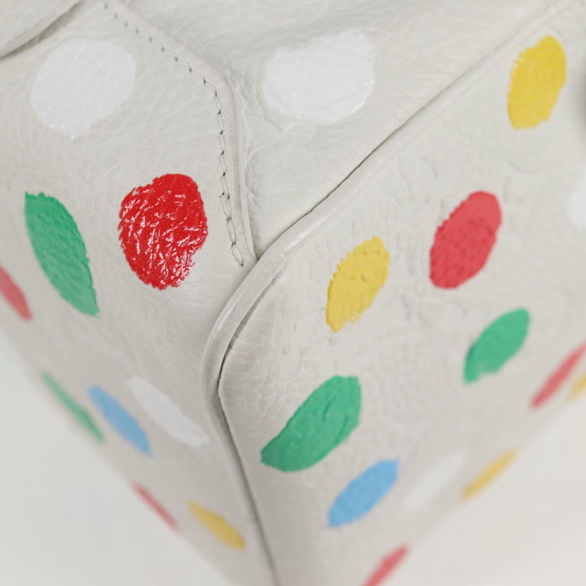 LOUIS VUITTON Monogram Yayoi Kusama Square bag Hand Bag White LV Auth 121522SAM