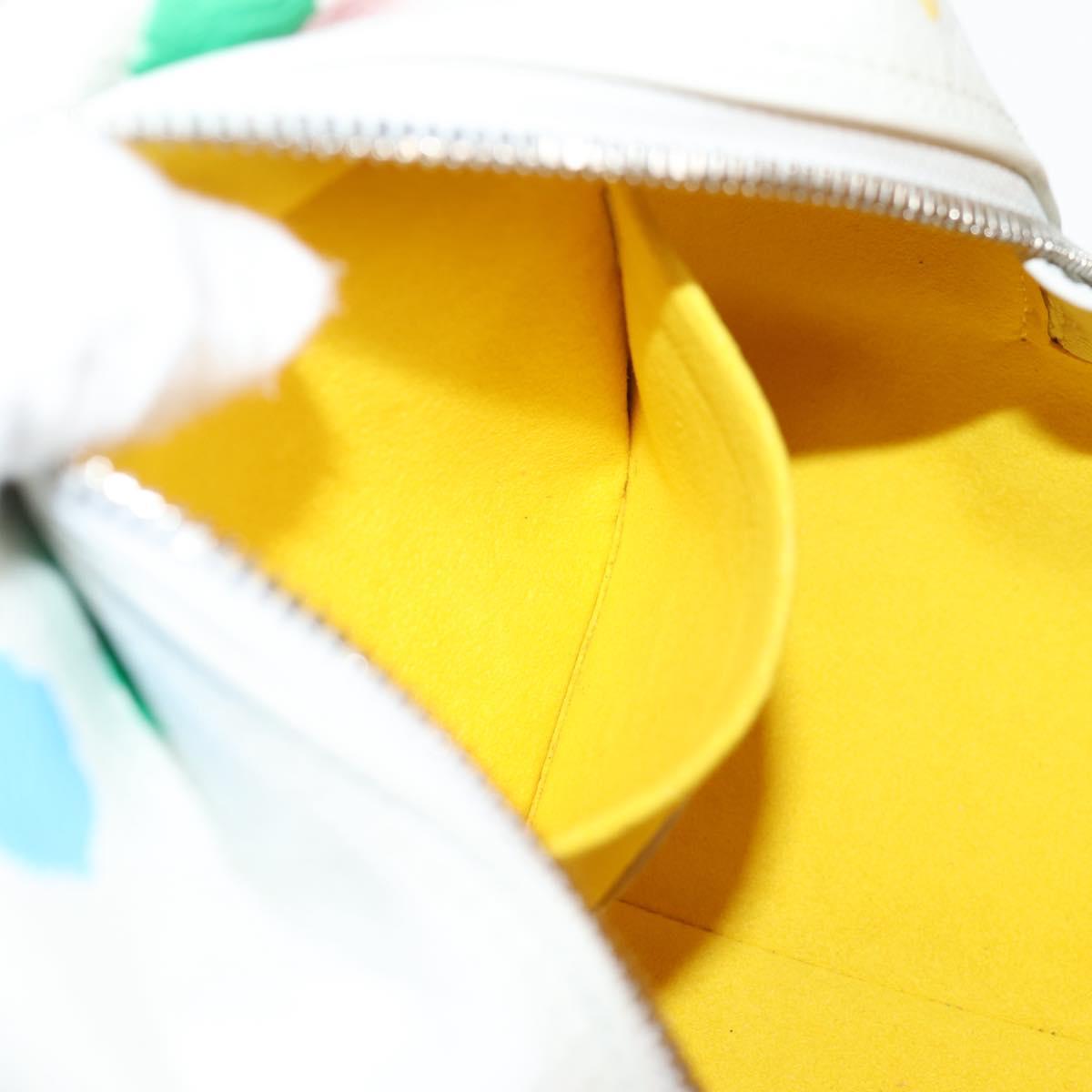 LOUIS VUITTON Monogram Yayoi Kusama Square bag Hand Bag White LV Auth 121522M