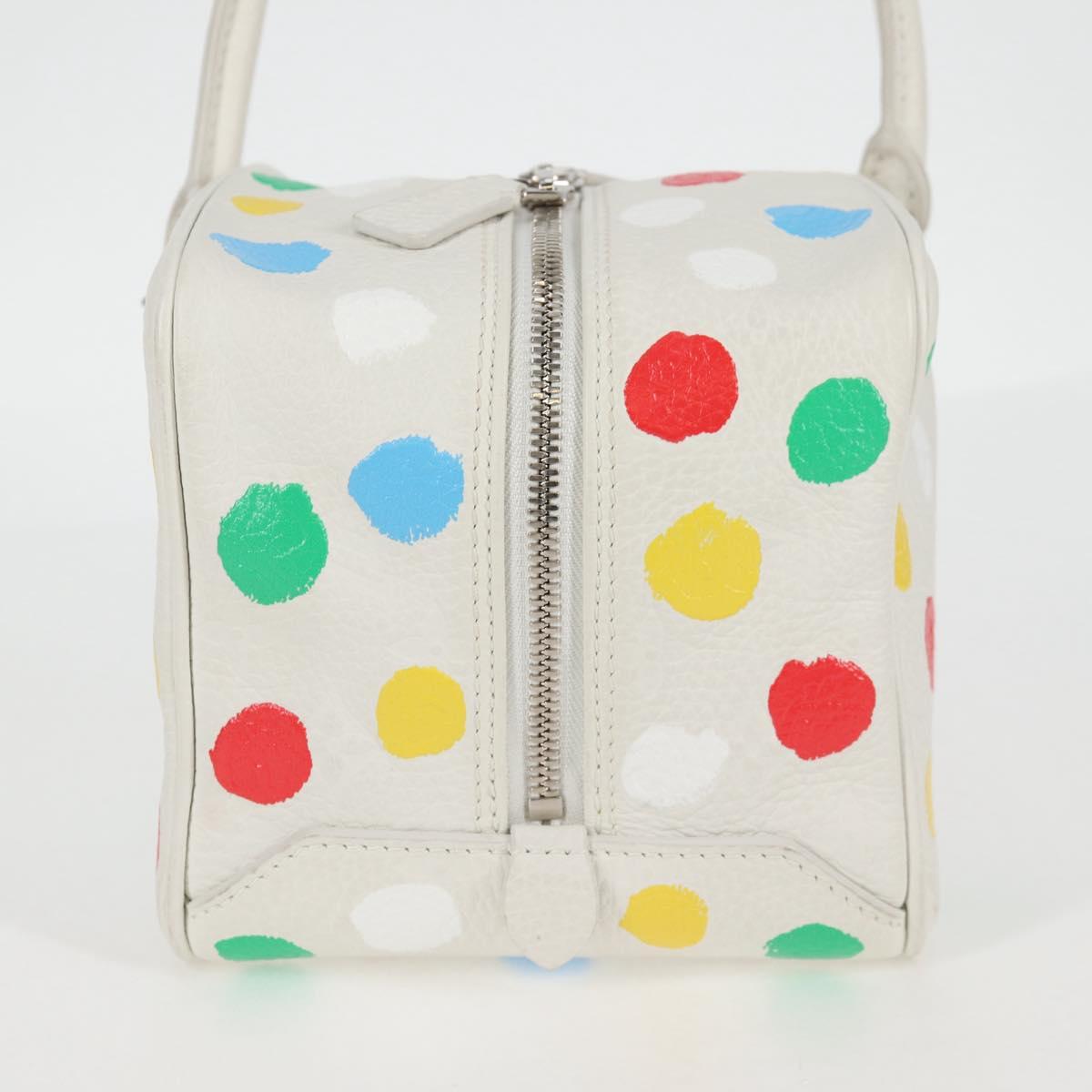 LOUIS VUITTON Monogram Yayoi Kusama Square bag Hand Bag White LV Auth 121522M