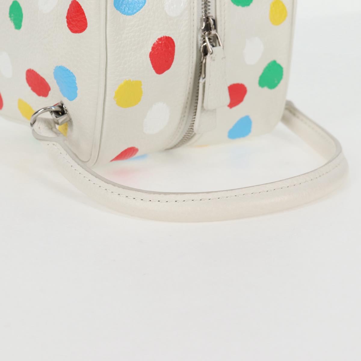 LOUIS VUITTON Monogram Yayoi Kusama Square bag Hand Bag White LV Auth 121522M