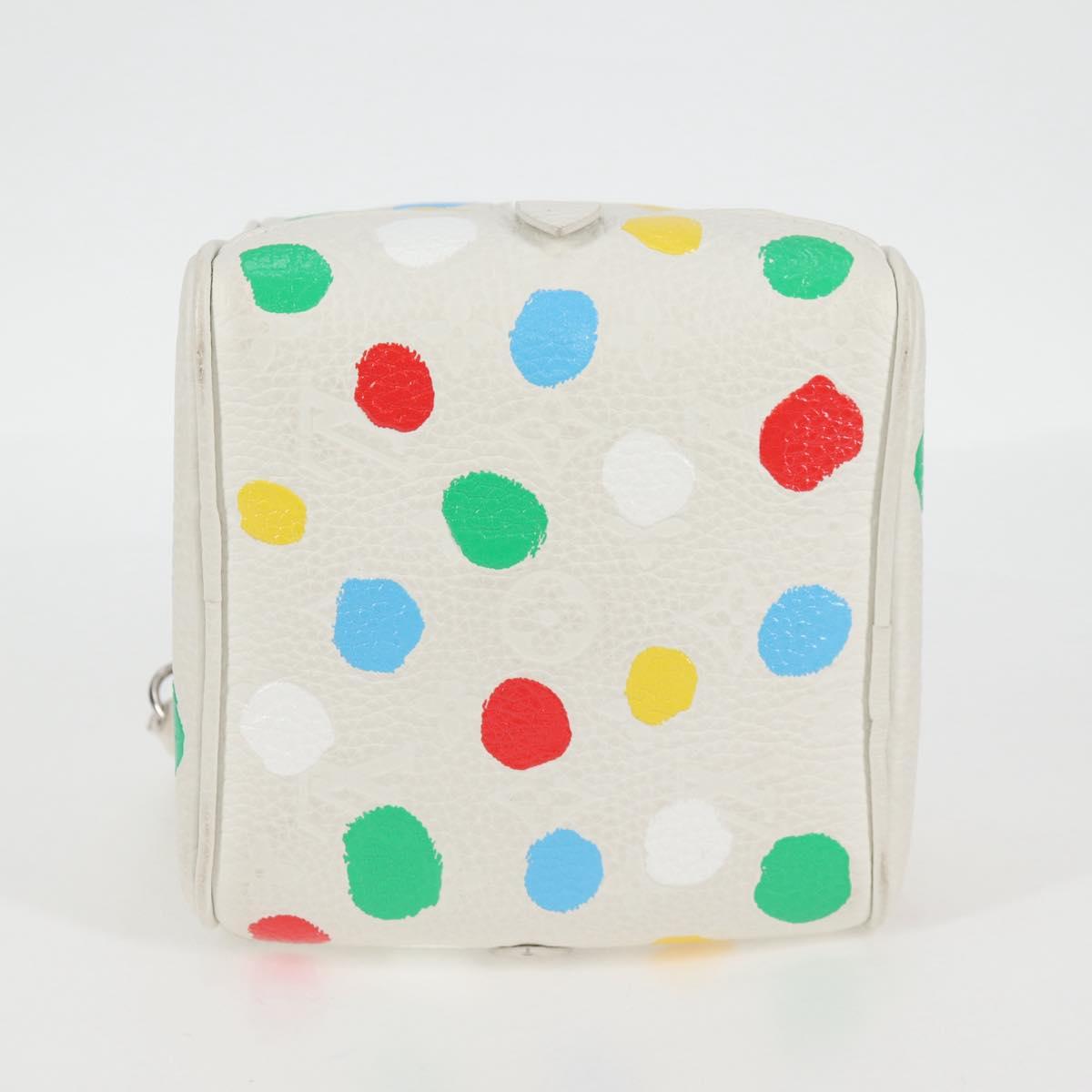 LOUIS VUITTON Monogram Yayoi Kusama Square bag Hand Bag White LV Auth 121522SAM