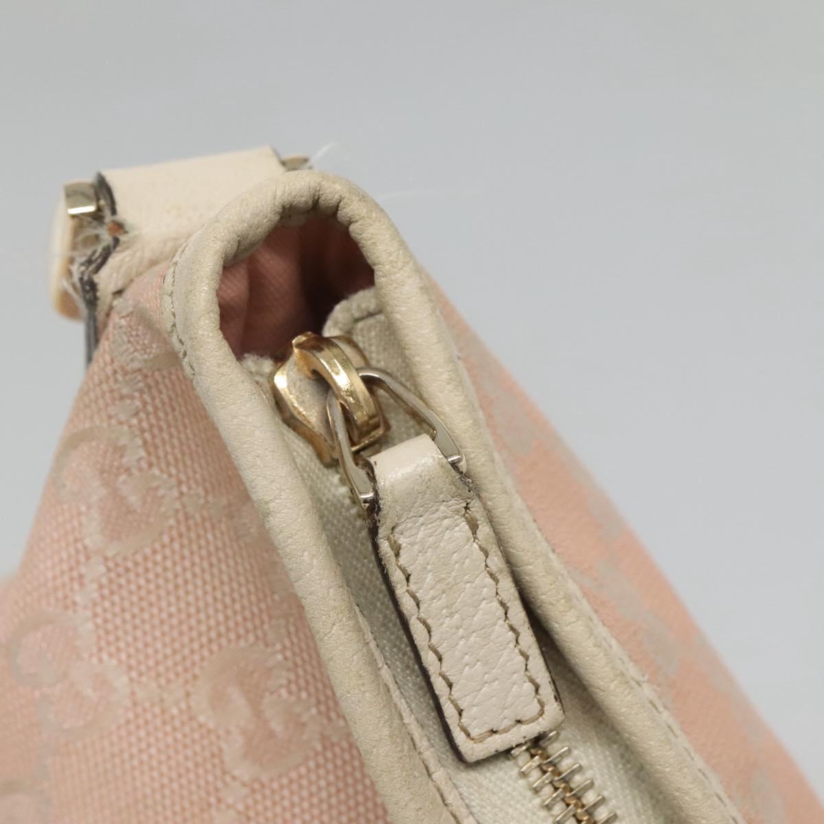 GUCCI GG Canvas Shoulder Bag Gold Pink 131326 Auth 121544