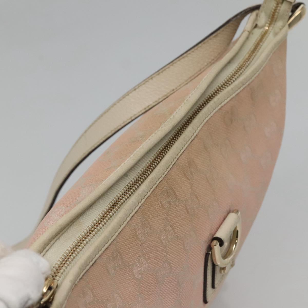 GUCCI GG Canvas Shoulder Bag Gold Pink 131326 Auth 121544