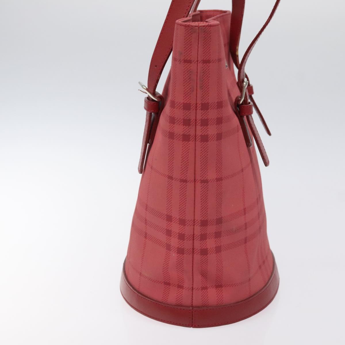 BURBERRY Nova Check Shoulder Bag Canvas Red Auth 121545