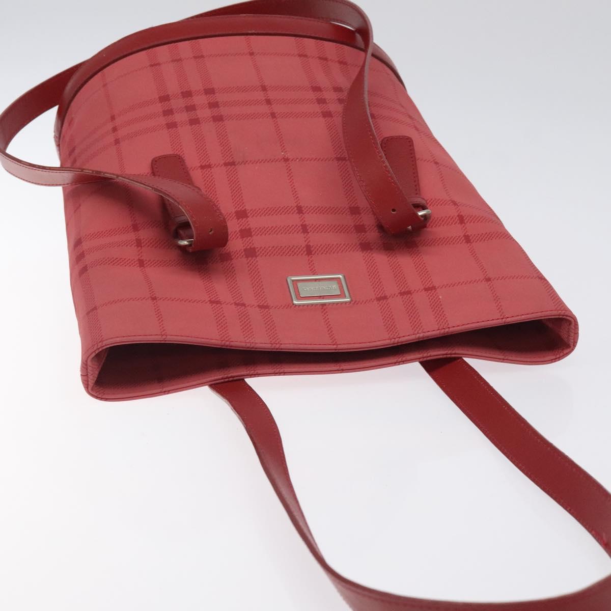 BURBERRY Nova Check Shoulder Bag Canvas Red Auth 121545
