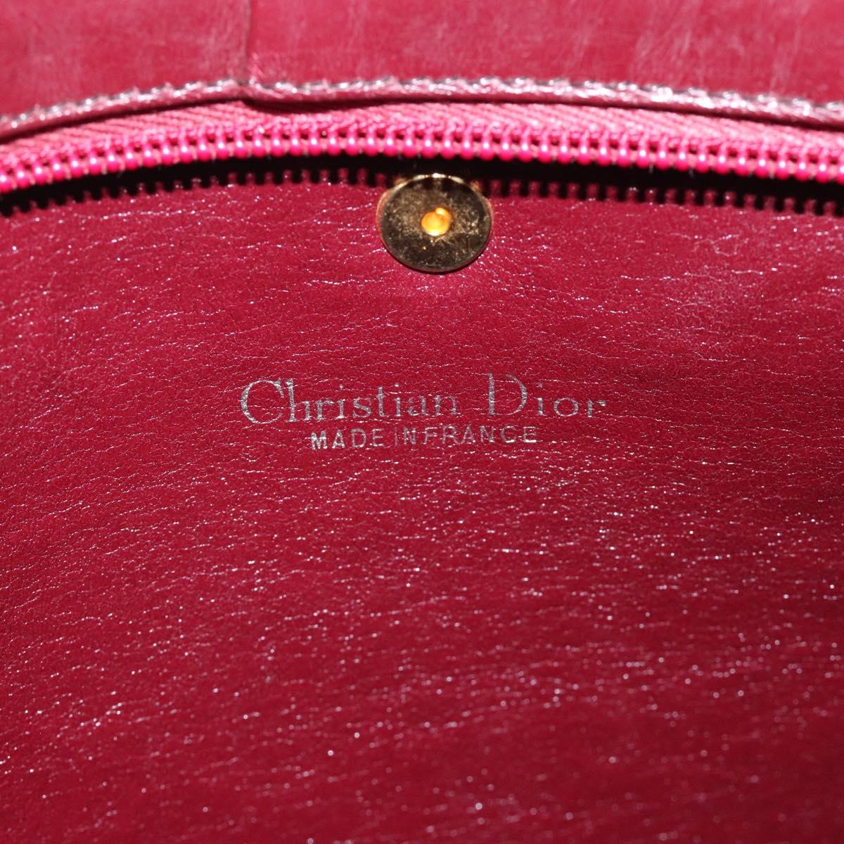 Christian Dior Trotter Canvas Shoulder Bag Red Gold Auth 121548