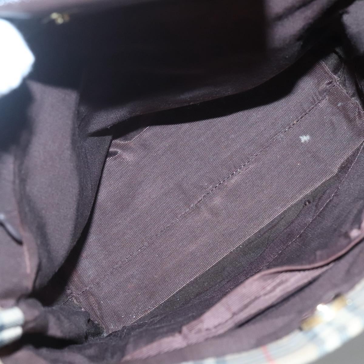 BURBERRY Nova Check Tote Bag Canvas Beige Gold Auth 121552