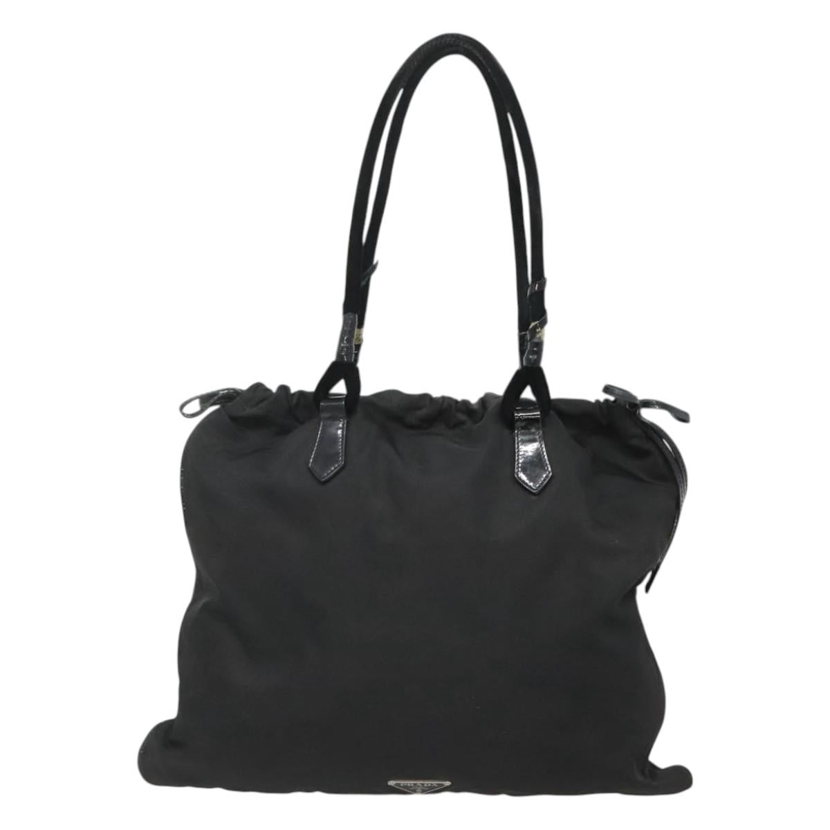 PRADA Tote Bag Nylon Black Auth 121555