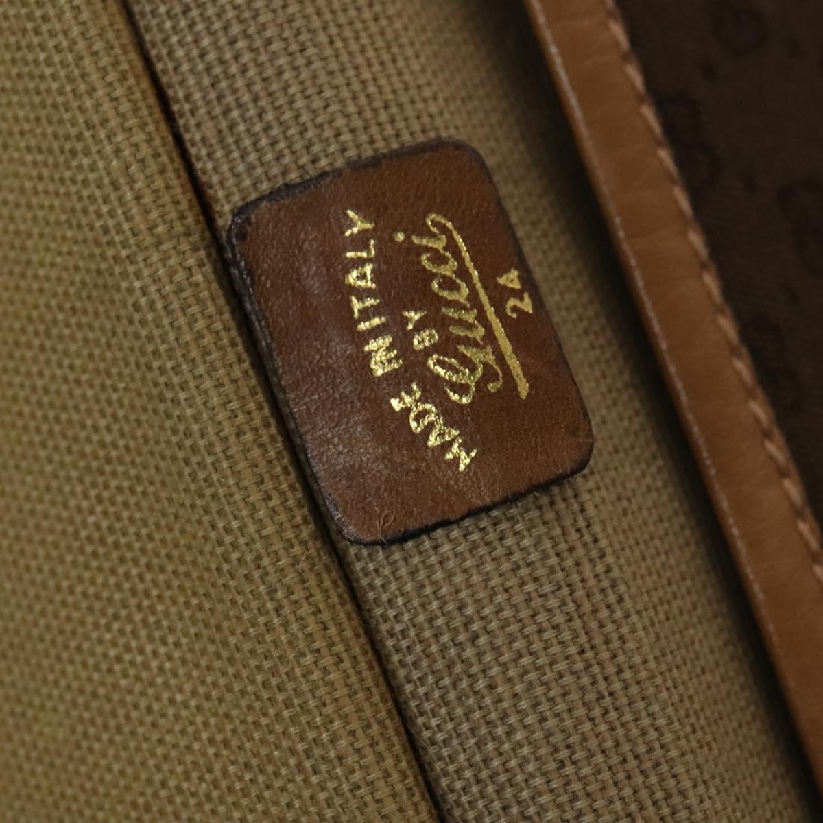 GUCCI Micro GG Canvas Hand Bag 2way Brown Gold Auth 121561