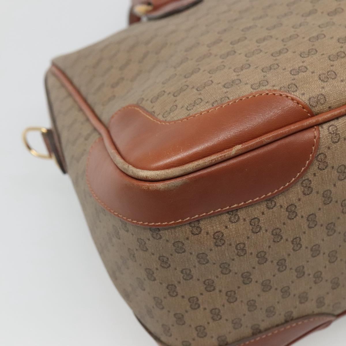 GUCCI Micro GG Supreme Hand Bag PVC 2way Beige Gold 002 25 0033 Auth 121562