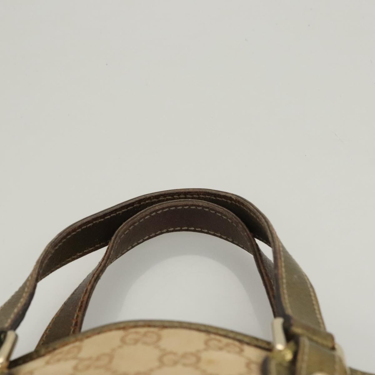 GUCCI GG Canvas Hand Bag Beige Gold 139261 Auth 121563