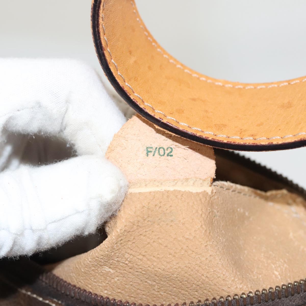 CELINE Macadam Canvas Shoulder Bag PVC Leather Brown Gold Auth 121564