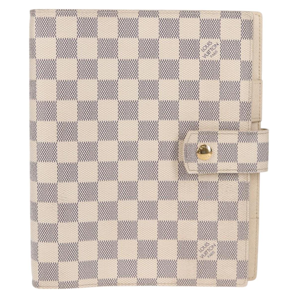 LOUIS VUITTON Damier Azur Agenda GM Day Planner Cover R20708 LV Auth 121569A
