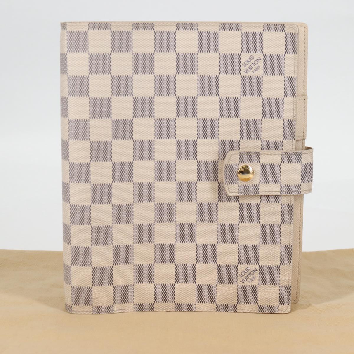 LOUIS VUITTON Damier Azur Agenda GM Day Planner Cover R20708 LV Auth 121569A
