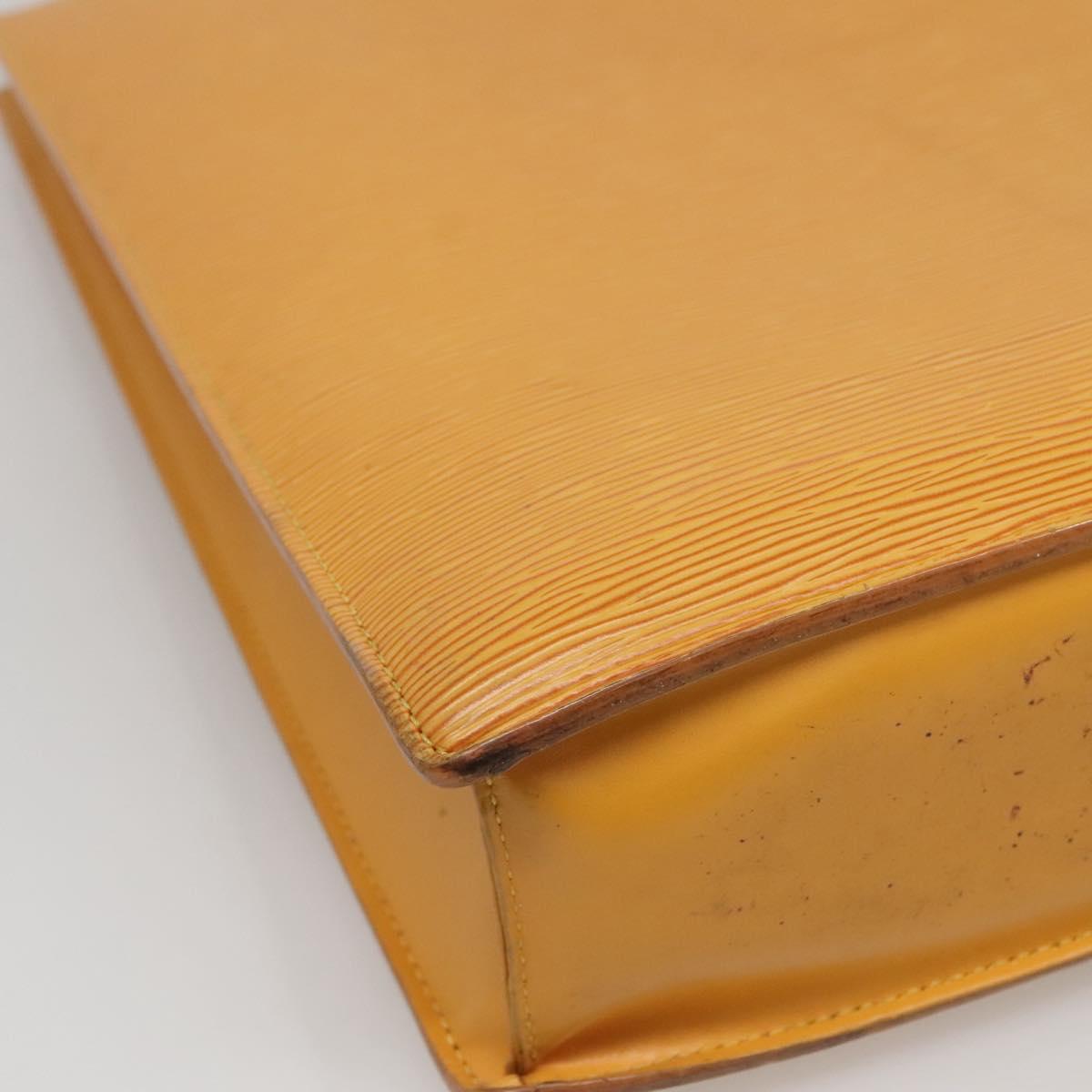 LOUIS VUITTON Epi Sac Plat Hand Bag Yellow M52079 LV Auth 121570