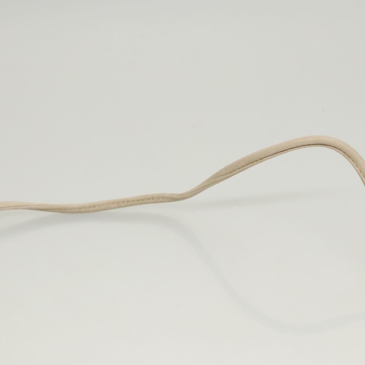 CELINE Shoulder Bag Leather Beige Gold Auth 121591