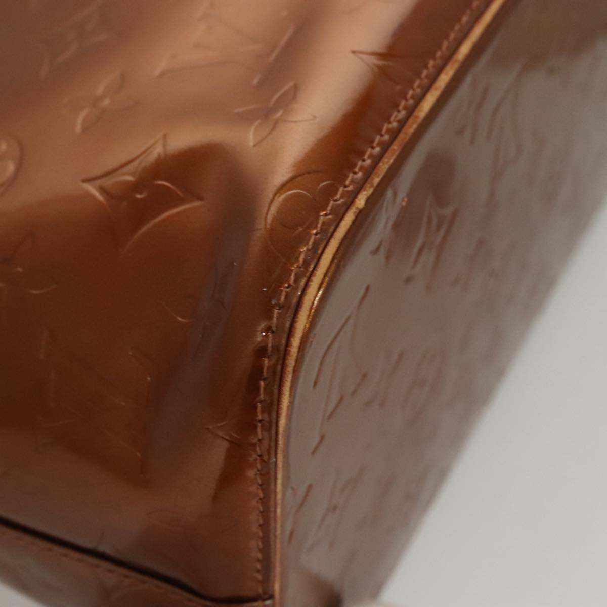 LOUIS VUITTON Monogram Vernis Houston Hand Bag Bronze M91122 LV Auth 121600